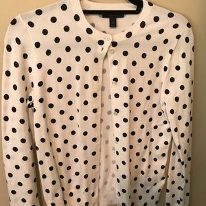 White & Navy Polka Dot Jackie J.Crew Sweater